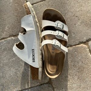 Birkenstock Florida Soft Footbed three-strap sandals.  Gently worn.